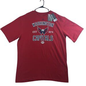 Majestic NHL Washington Capitals 3XLT Red Logo Hockey T-Shirt NWT‎ Big & Tall